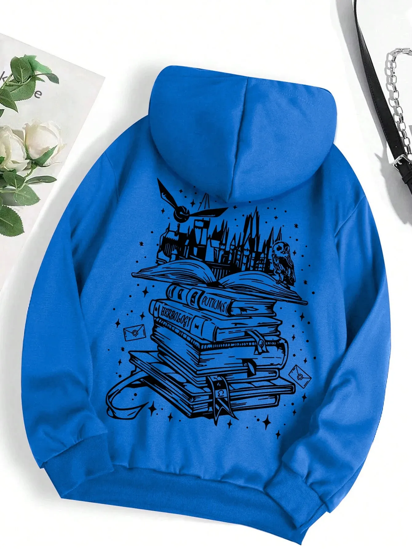 A Funny  Book Printed Sweatshirt Women Harajuku Casual Loose Hooded Fashion Soft Comfortable Hoodies Autumn Warm Female Clothes