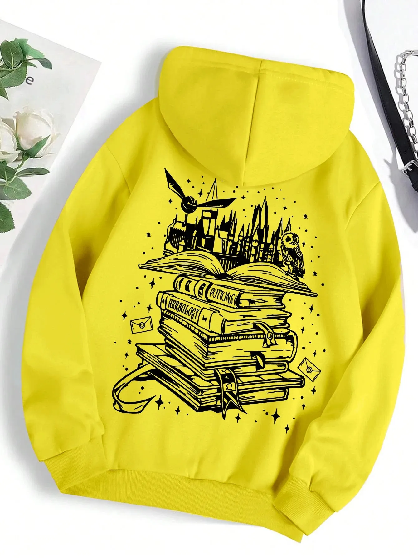 A Funny  Book Printed Sweatshirt Women Harajuku Casual Loose Hooded Fashion Soft Comfortable Hoodies Autumn Warm Female Clothes