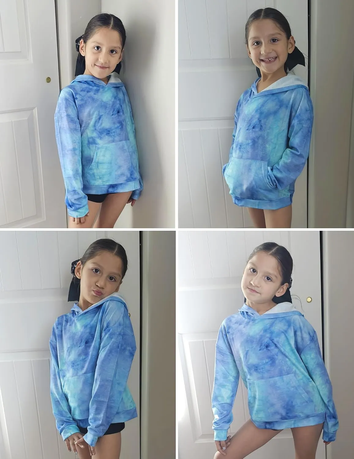 Arshiner Girls Tie Dye Sweatshirts Loose Casual Hoodies Tops