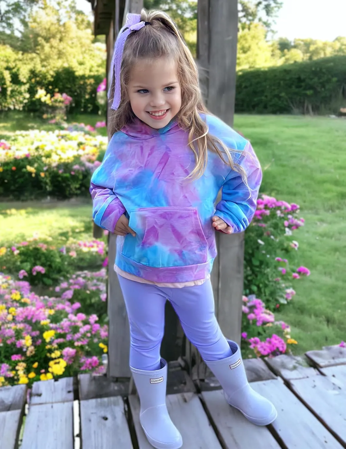 Arshiner Girls Tie Dye Sweatshirts Loose Casual Hoodies Tops