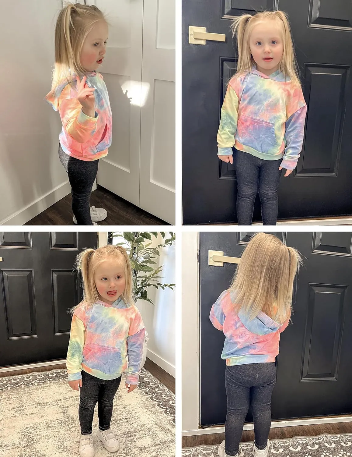 Arshiner Girls Tie Dye Sweatshirts Loose Casual Hoodies Tops