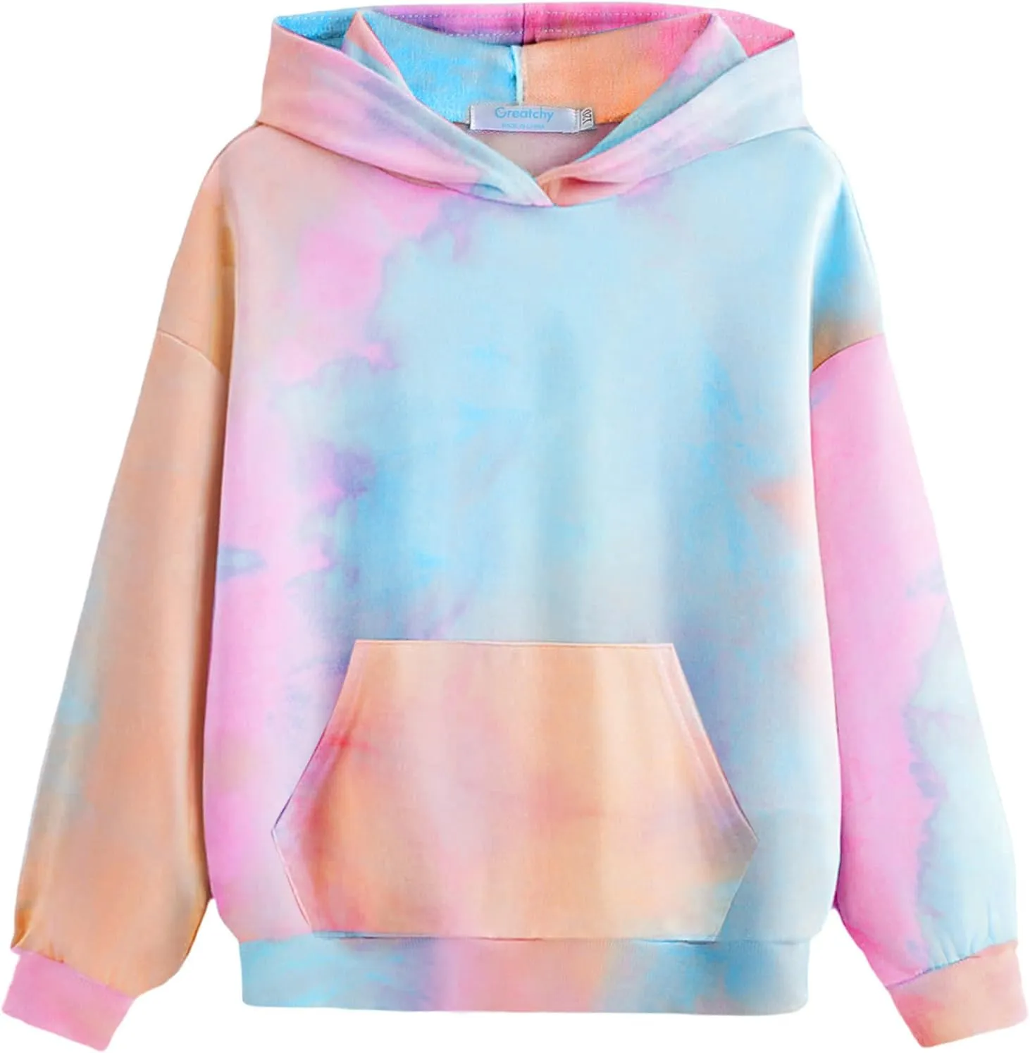 Arshiner Girls Tie Dye Sweatshirts Loose Casual Hoodies Tops