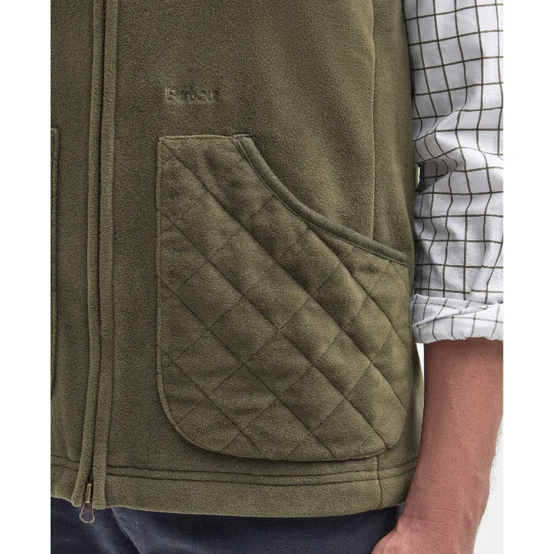 Barbour Dunmoor Waterproof Mens Fleece Gilet - Olive