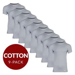 Crew Neck Cotton Sweat Proof Undershirt For Men - Grey 9-Pack