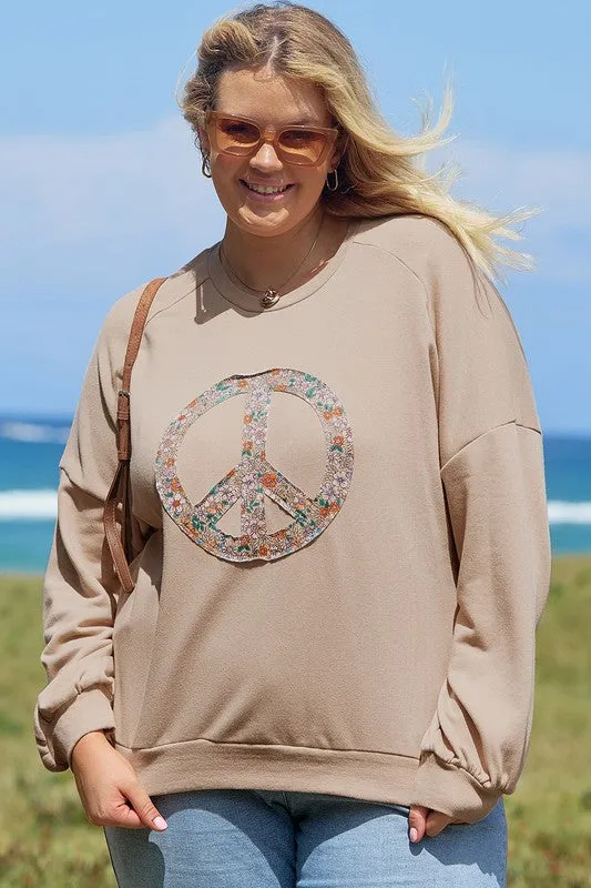 Graphic Washed Terry Plus Size Sweatshirt