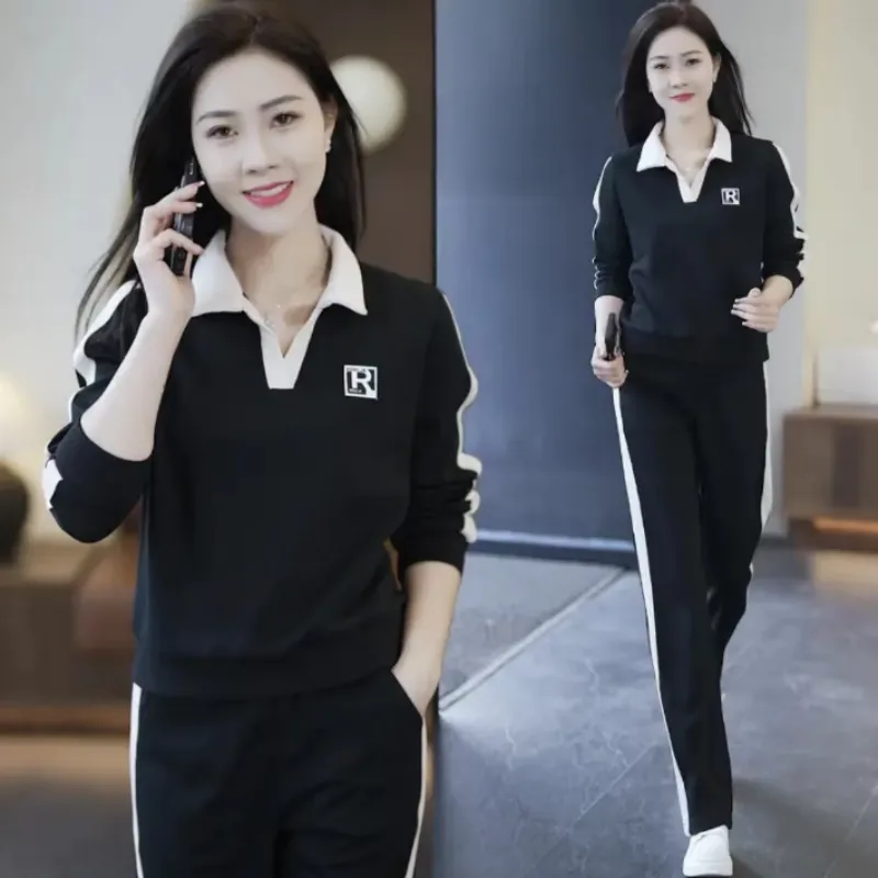 🔥HOT SALE🔥Best Gift for Her - Women's Fashion Casual Lapel Sports Sweatshirt Set