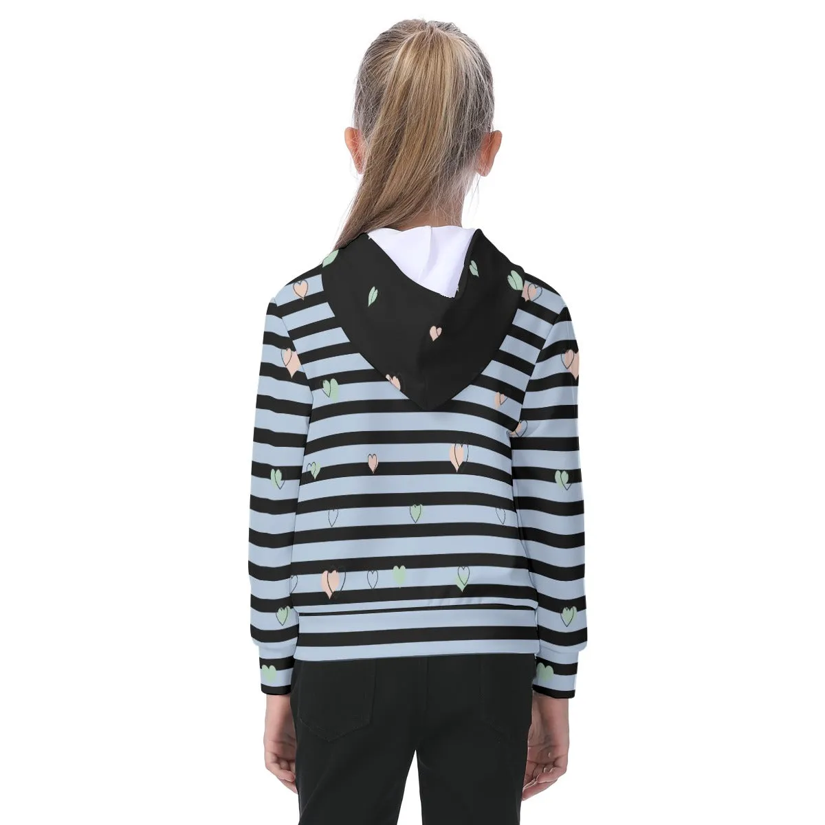 Huuu! Oversized Kids Black Blue Plaid Hoodie