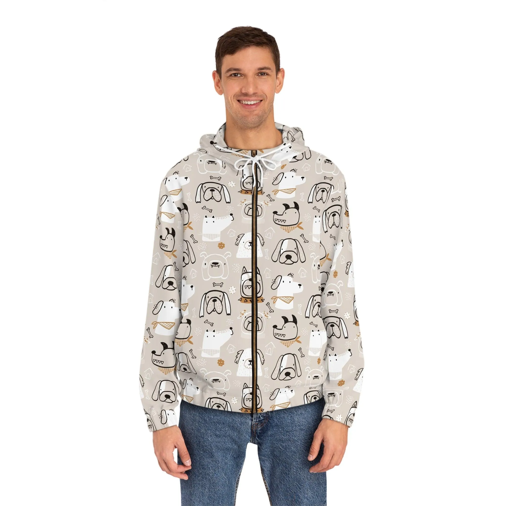 Illustrated Doggers Men's Full-Zip Hoodie