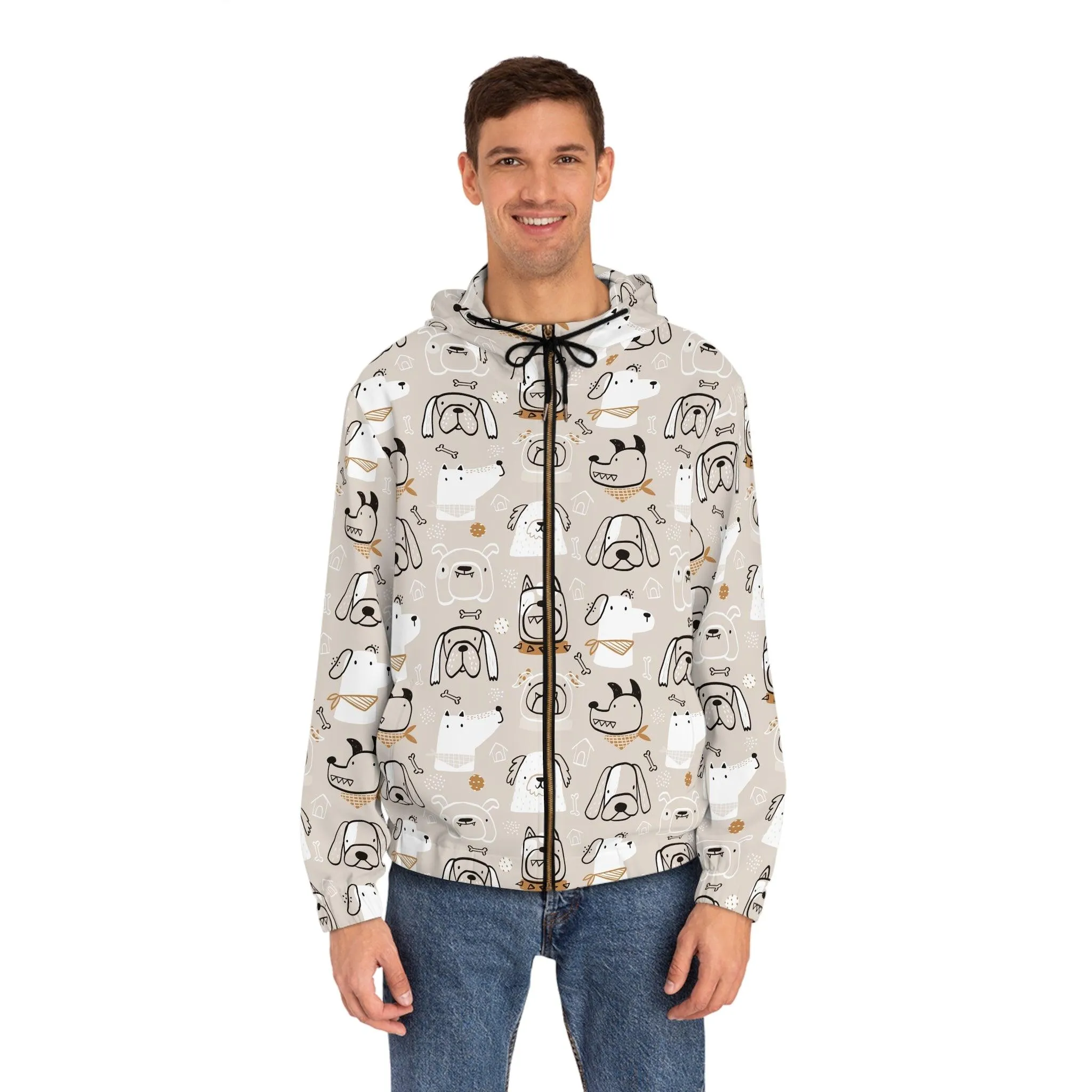 Illustrated Doggers Men's Full-Zip Hoodie