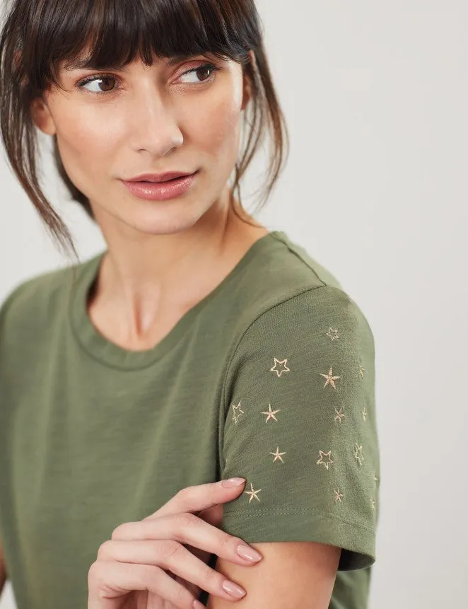 Joules - Carley Tee - Khaki Stars