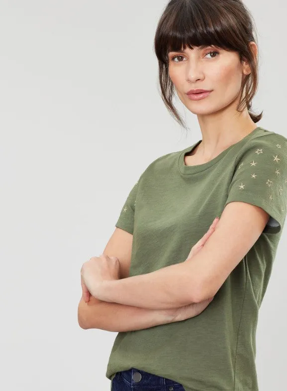 Joules - Carley Tee - Khaki Stars