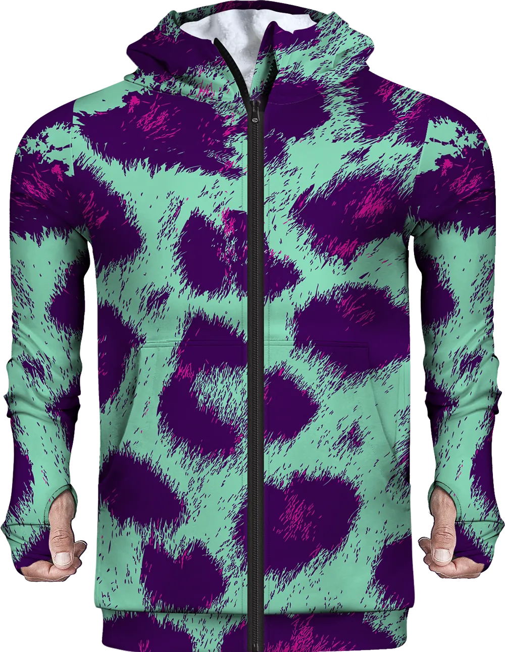 Leopard Abstract Fleece Hoodie