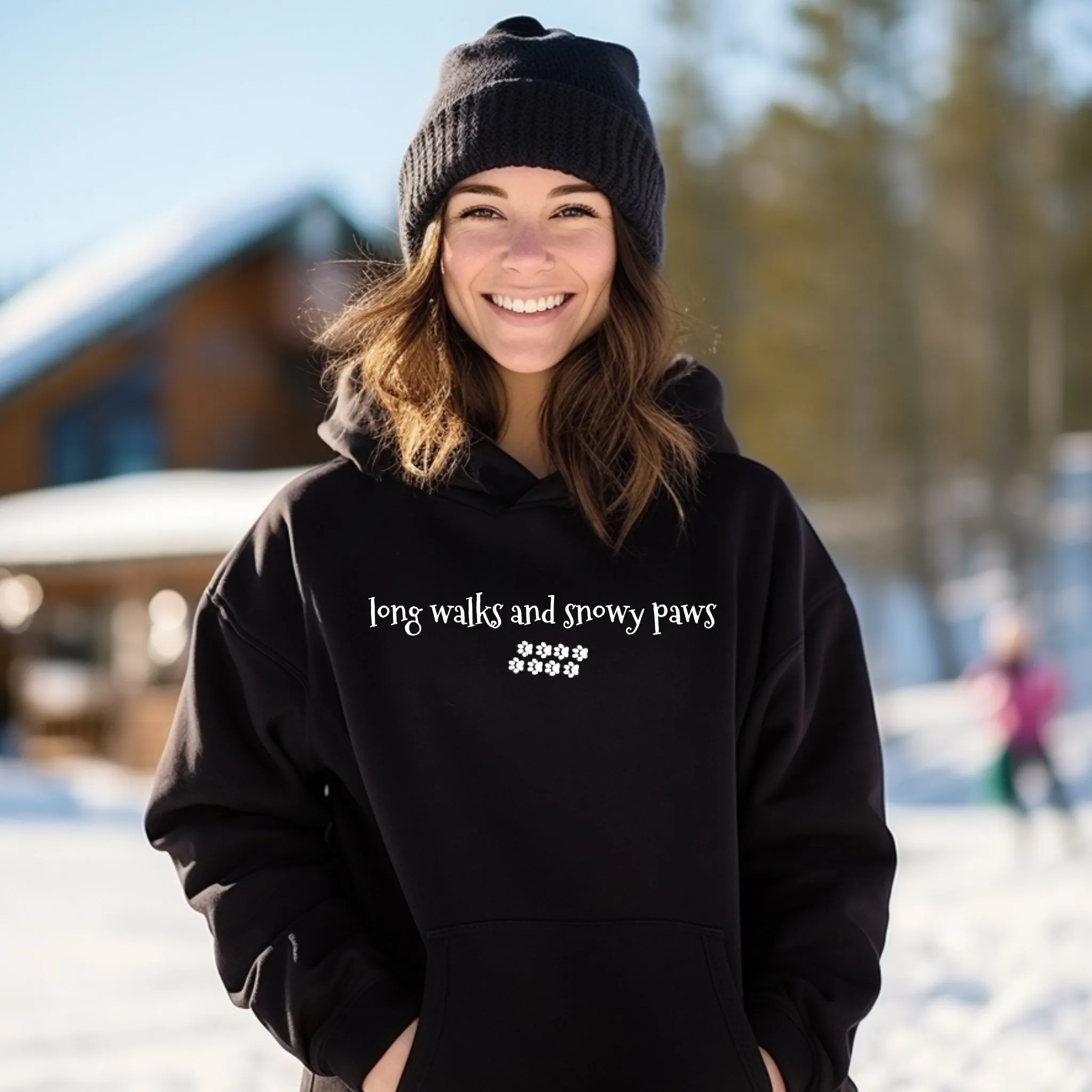 LIMITED EDITION! Long Walks and Snowy Paws Hoodie - Relaxed Fit