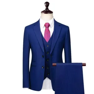 Men Suit - Davini Blue 3-Piece Suit