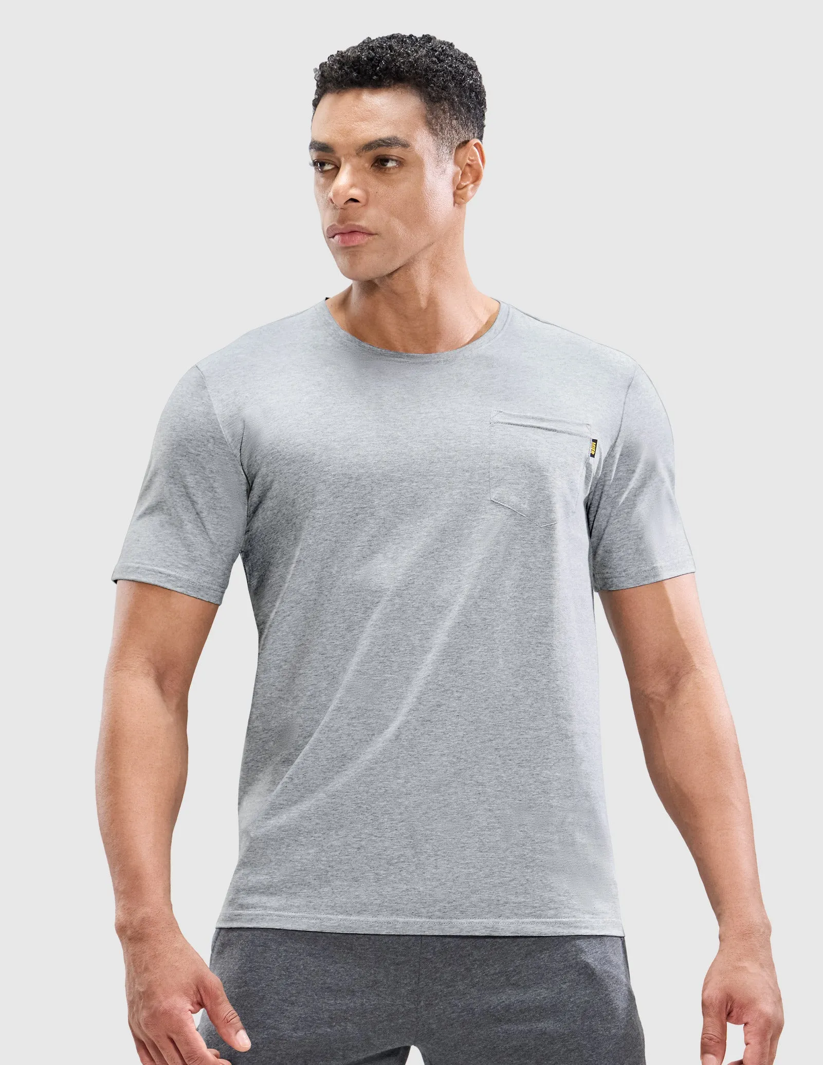 Men's Cotton T-Shirts with Pocket Soft Crewneck Tee