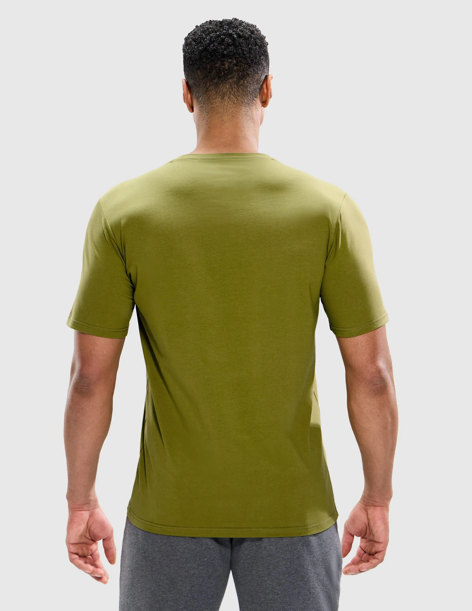 Men's Cotton T-Shirts with Pocket Soft Crewneck Tee