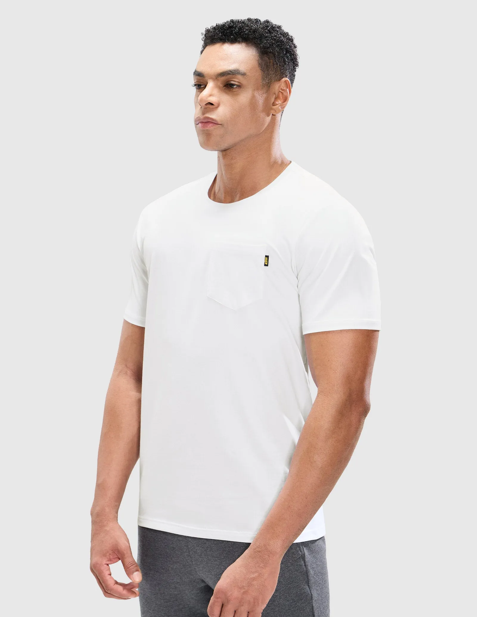 Men's Cotton T-Shirts with Pocket Soft Crewneck Tee