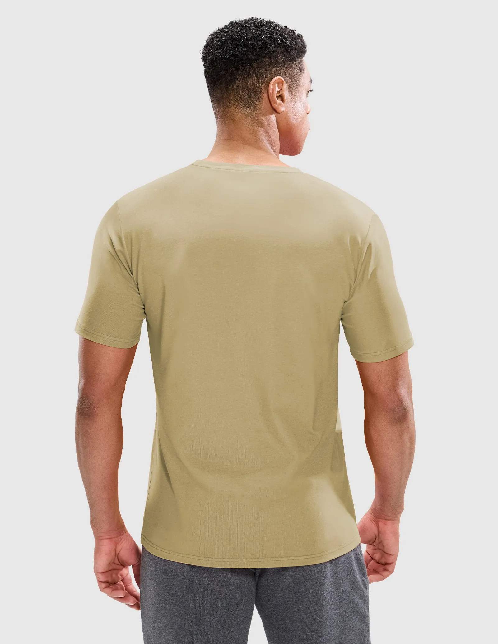 Men's Cotton T-Shirts with Pocket Soft Crewneck Tee