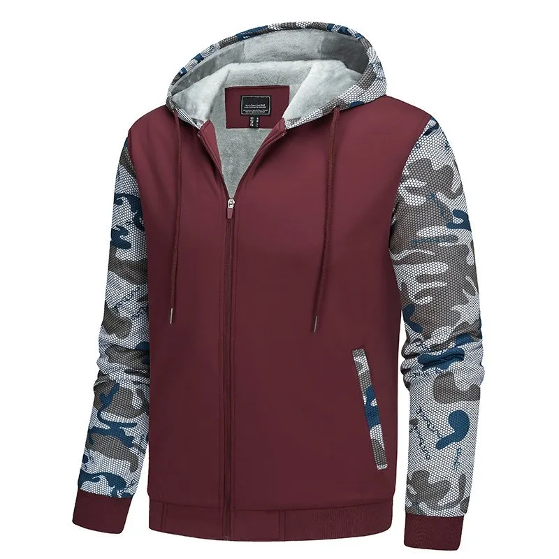 Men's Hooded Sherpa Lined Full-Zip Sweatshirts