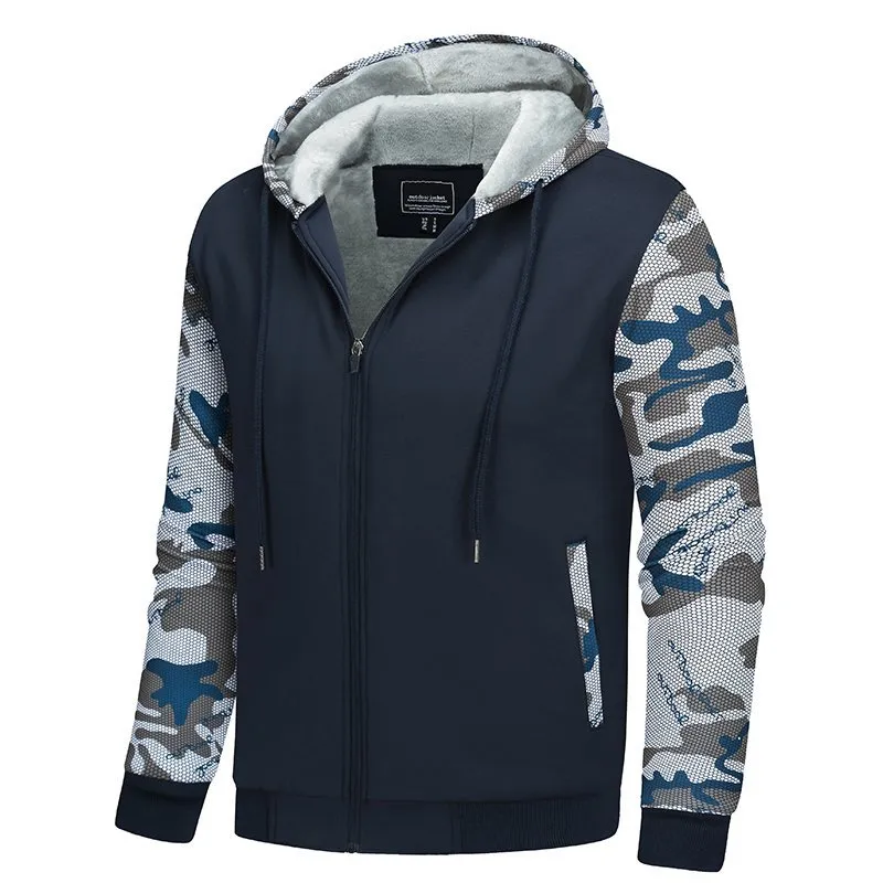 Men's Hooded Sherpa Lined Full-Zip Sweatshirts