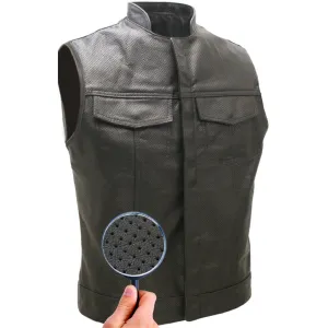 Men's Perforated Biker Leather Vests