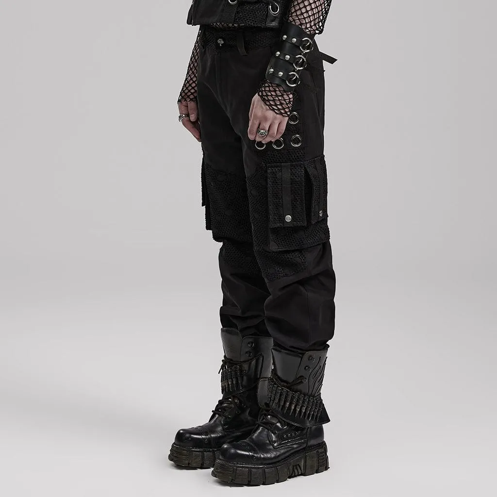 Men's Punk Big-pocket Splice Pants