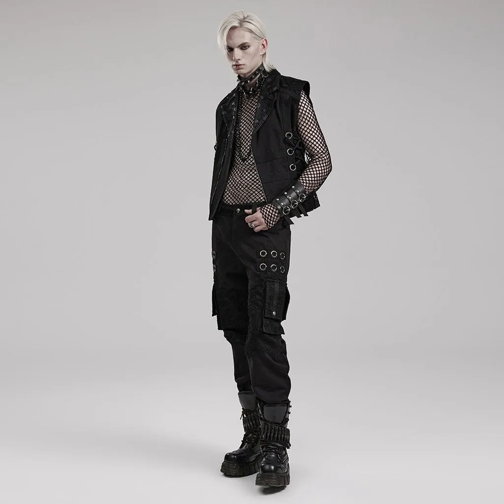 Men's Punk Big-pocket Splice Pants