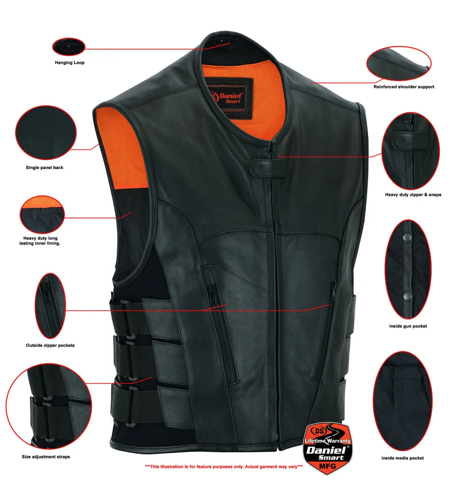 Men's SWAT Team Style Leather Vest