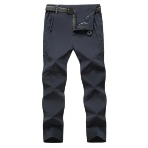 Men's Traveling Outdoor Spring Summer Thin Pants Elastic Waist Soft Shell Quick-Dry Trouser