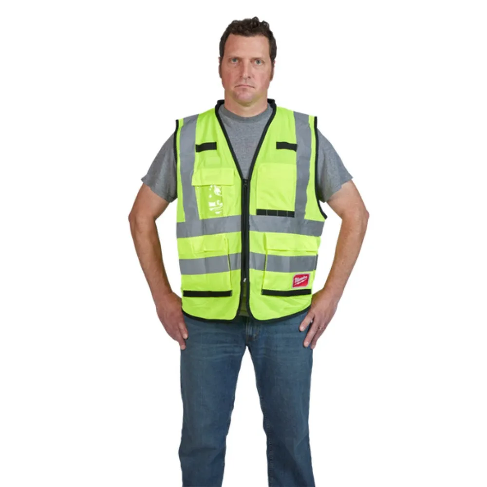 Milwaukee 48735043 2XL/3XL Yellow Premium High Visibility Safety Vest