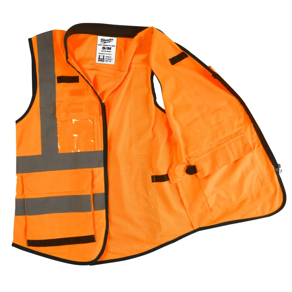 Milwaukee 48735051 S/M Orange Premium High Visibility Safety Vest