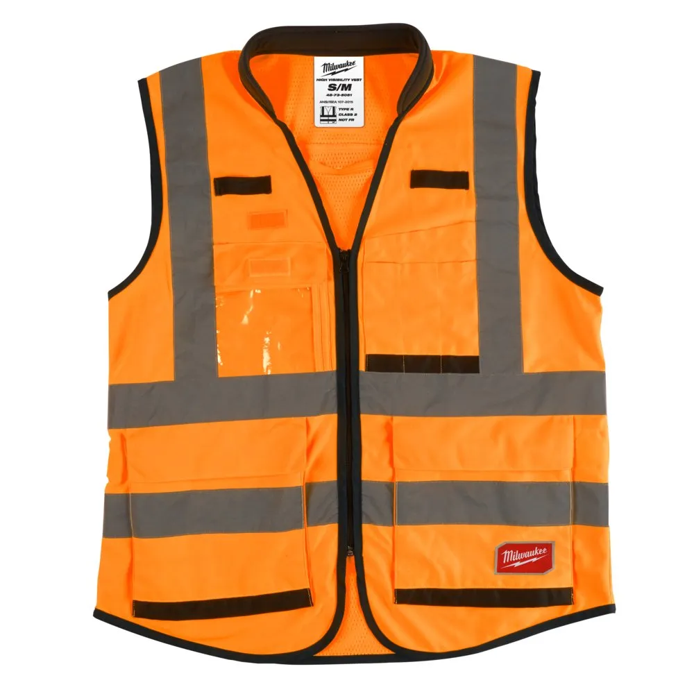 Milwaukee 48735051 S/M Orange Premium High Visibility Safety Vest