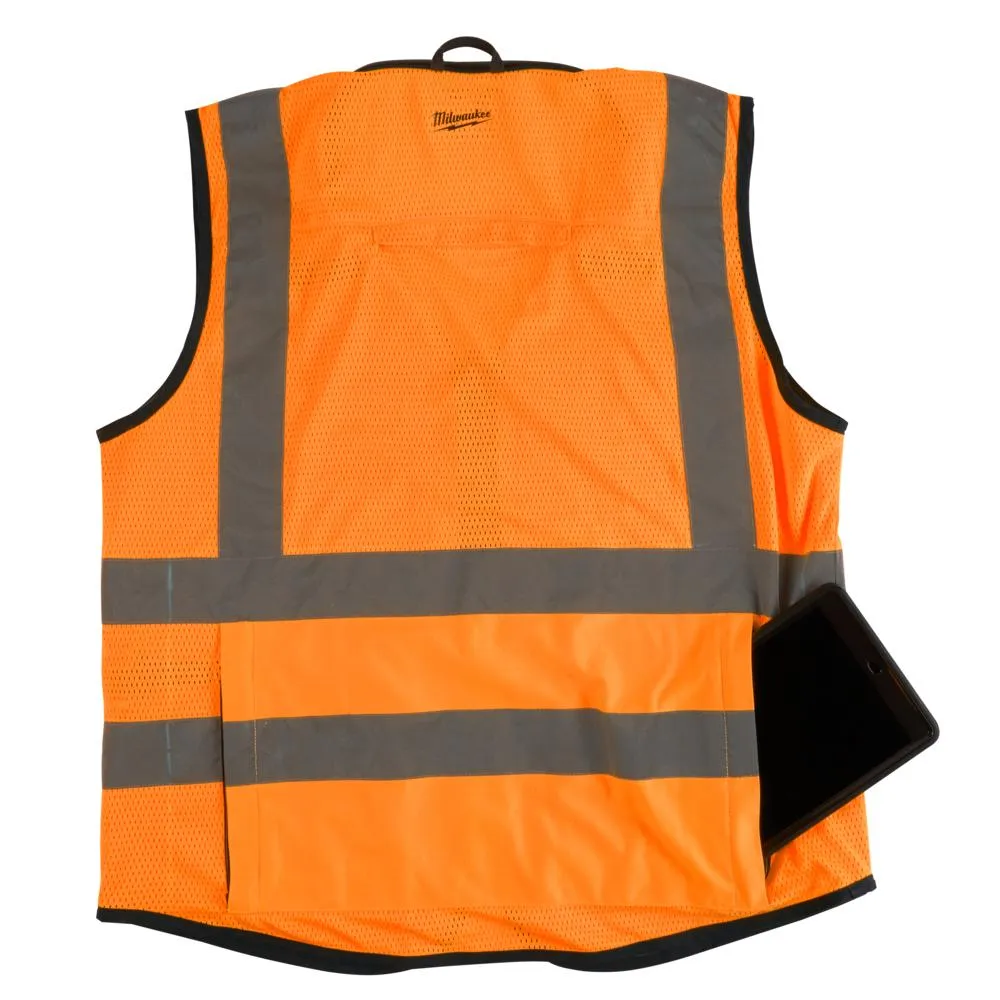 Milwaukee 48735052 L/XL Orange Premium High Visibility Safety Vest