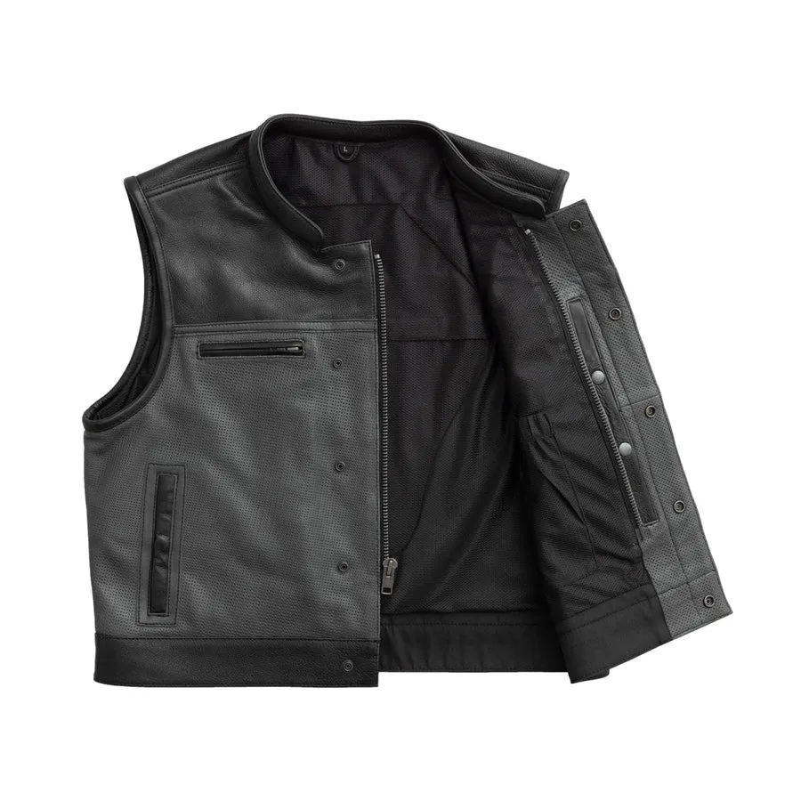 Premium Perforated Leather Vest By TJS