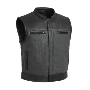 Premium Perforated Leather Vest By TJS