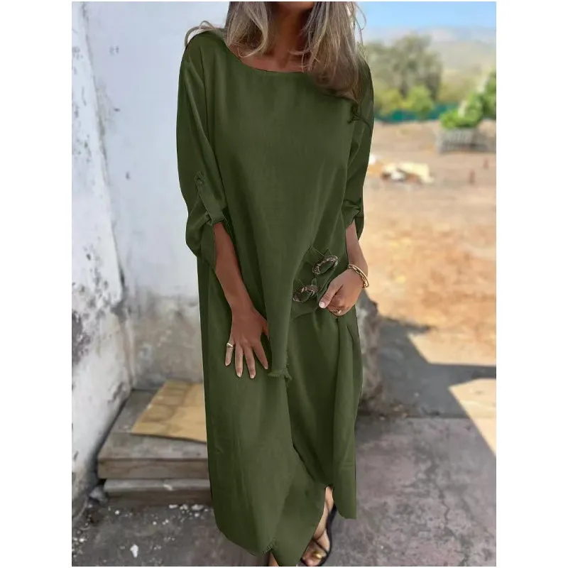 🌸Spring Specials🌸 Women's Irregular Dress and Loose Fit Pants (2-Piece Set)