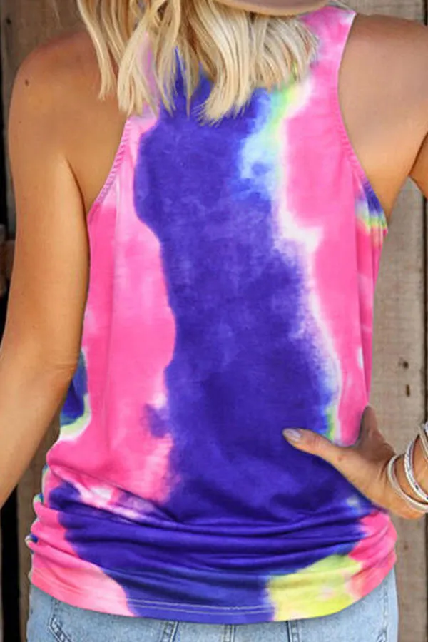 Tie Dye Leopard Pocket On-trend Vest