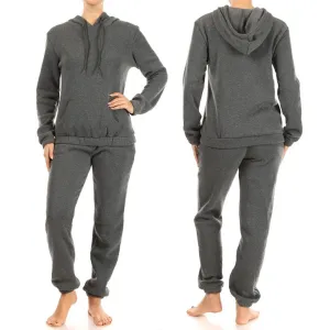 Womens Fleece Joggers Set French Terry Stretch Hoodie and Pants Sweatsuit Set